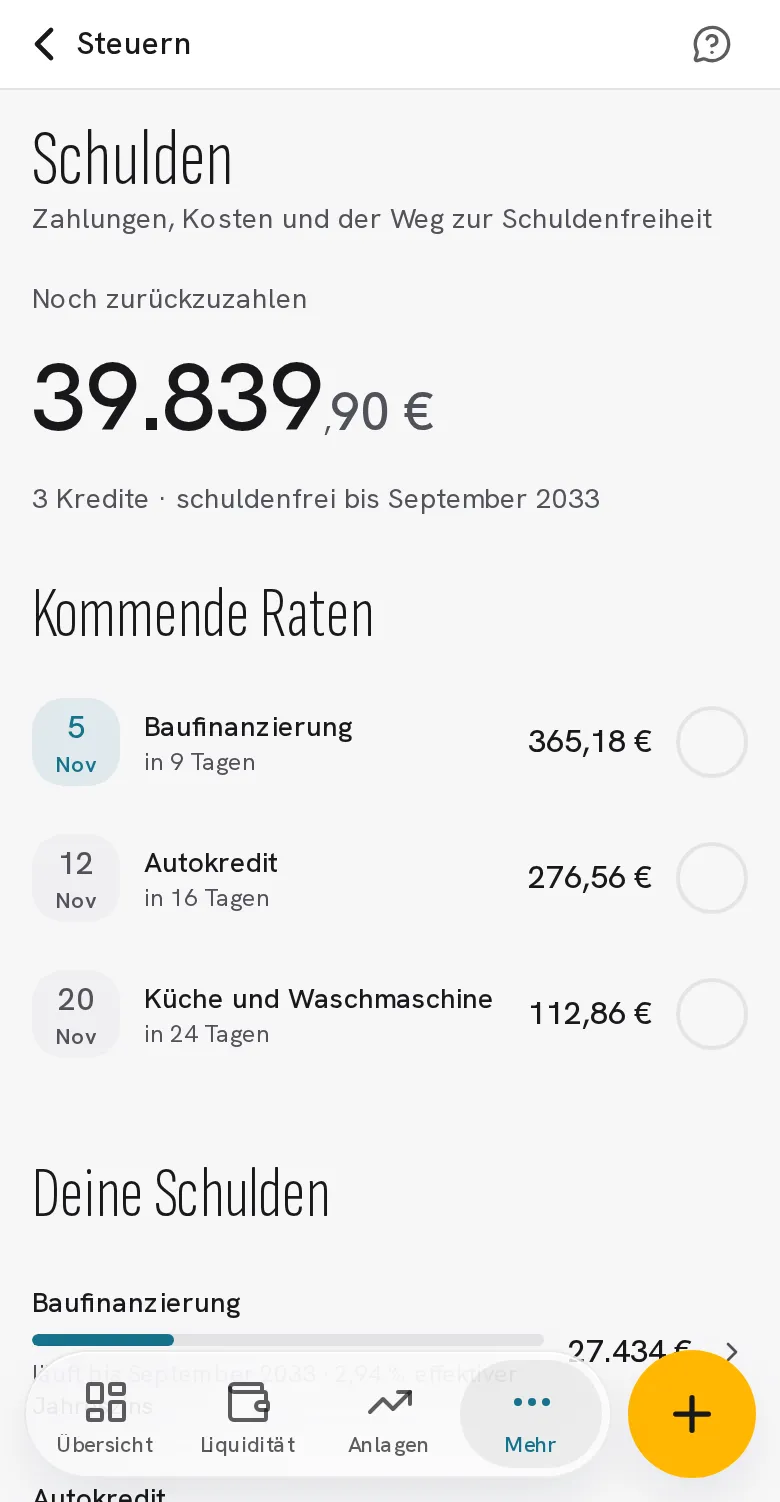 Debiti: prossime rate, interessi in un anno per debito e percorso per estinguerli prima