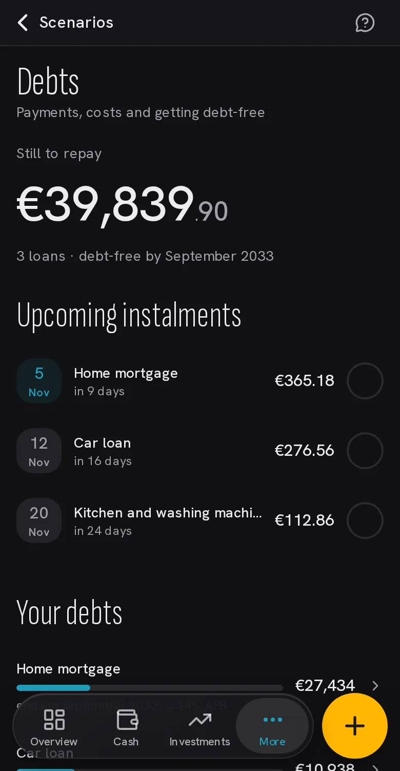 Debiti: prossime rate, interessi in un anno per debito e percorso per estinguerli prima