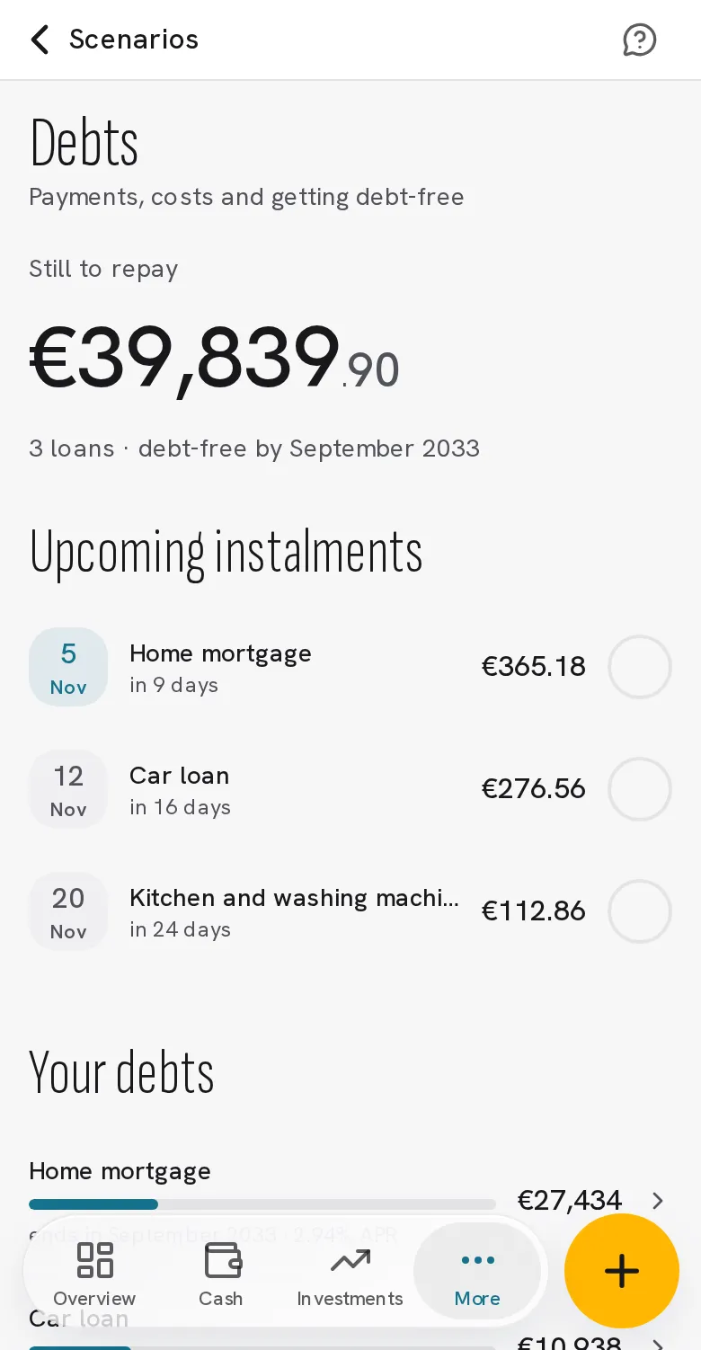 Debiti: prossime rate, interessi in un anno per debito e percorso per estinguerli prima